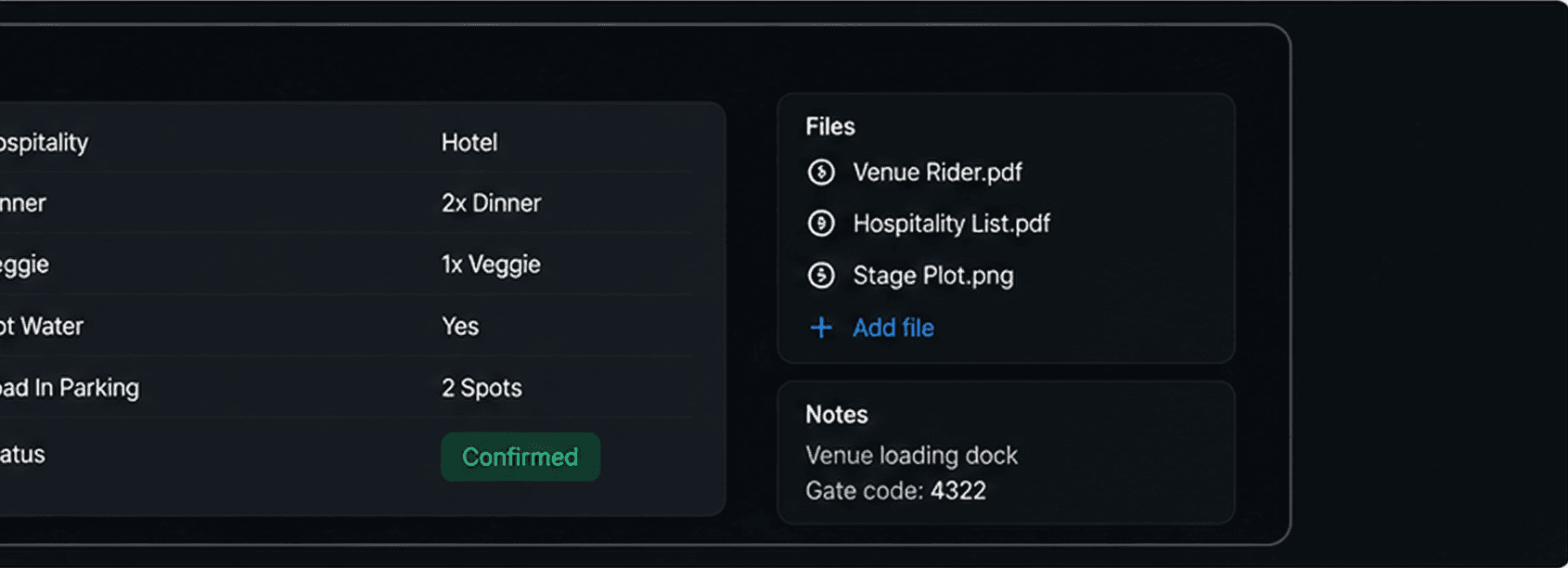 The TourMode advance sheet